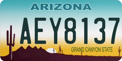 AZ license plate AEY8137