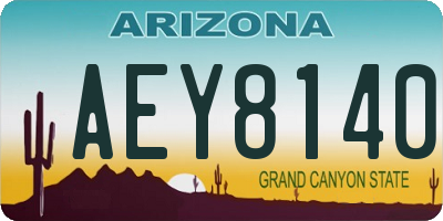 AZ license plate AEY8140