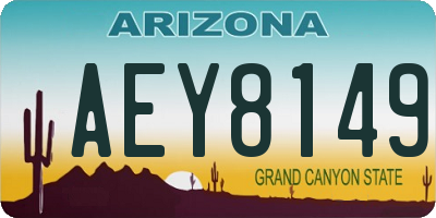 AZ license plate AEY8149