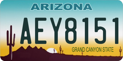 AZ license plate AEY8151