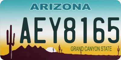 AZ license plate AEY8165