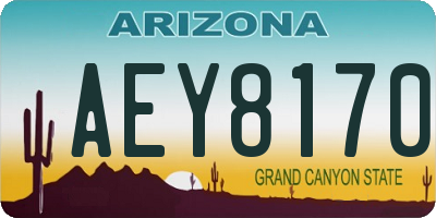 AZ license plate AEY8170