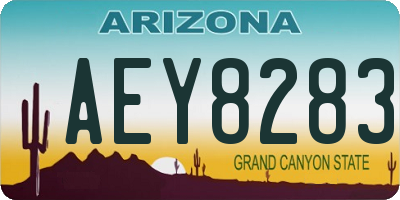 AZ license plate AEY8283