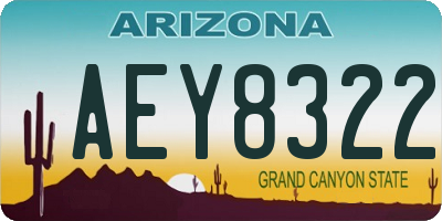 AZ license plate AEY8322
