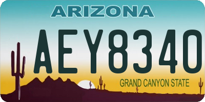 AZ license plate AEY8340