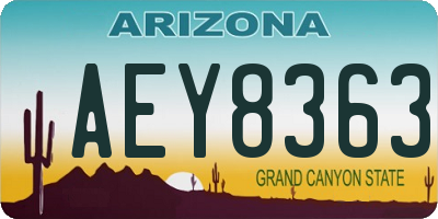 AZ license plate AEY8363