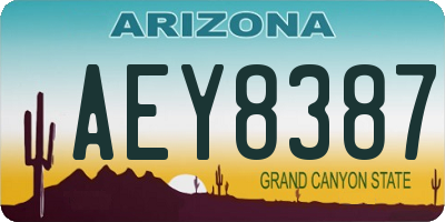 AZ license plate AEY8387