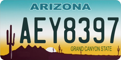 AZ license plate AEY8397