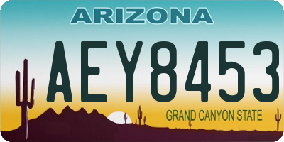 AZ license plate AEY8453
