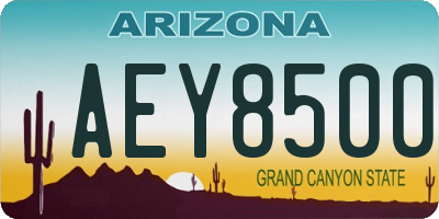 AZ license plate AEY8500