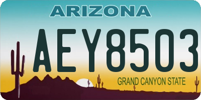 AZ license plate AEY8503