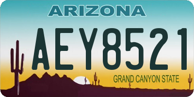AZ license plate AEY8521