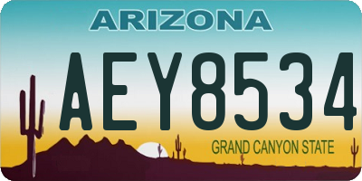 AZ license plate AEY8534