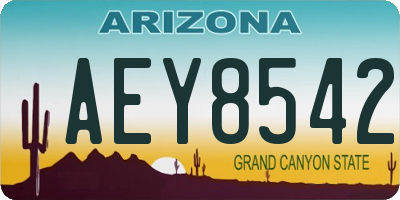 AZ license plate AEY8542