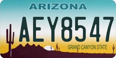 AZ license plate AEY8547