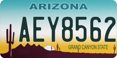 AZ license plate AEY8562