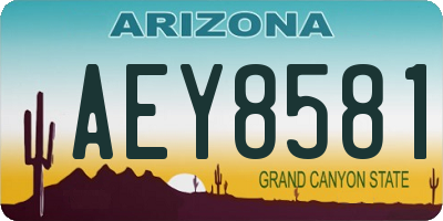 AZ license plate AEY8581