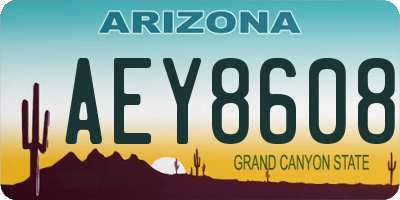 AZ license plate AEY8608