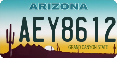 AZ license plate AEY8612