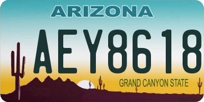 AZ license plate AEY8618