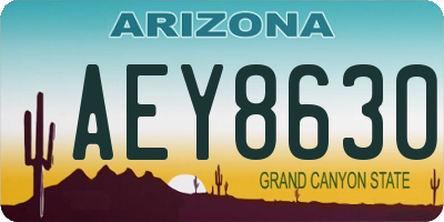 AZ license plate AEY8630