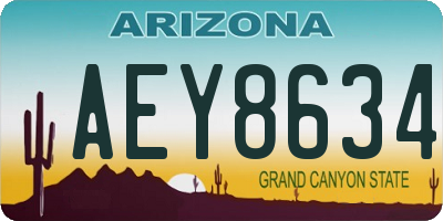 AZ license plate AEY8634