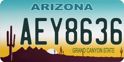 AZ license plate AEY8636