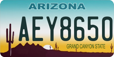 AZ license plate AEY8650