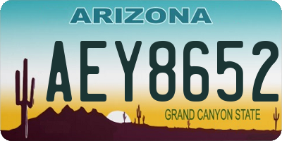 AZ license plate AEY8652