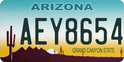 AZ license plate AEY8654
