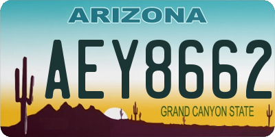 AZ license plate AEY8662
