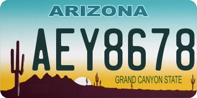 AZ license plate AEY8678
