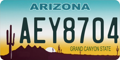 AZ license plate AEY8704