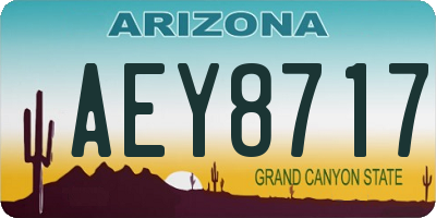 AZ license plate AEY8717