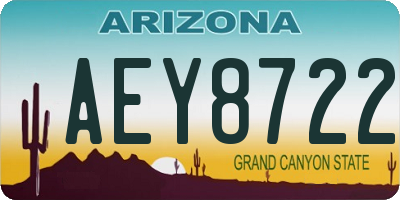 AZ license plate AEY8722