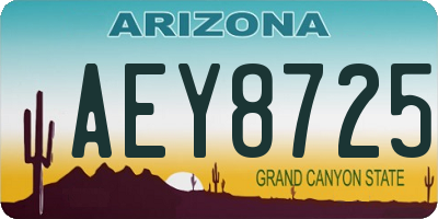 AZ license plate AEY8725