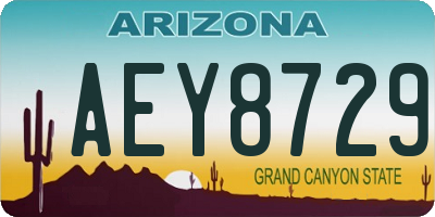 AZ license plate AEY8729