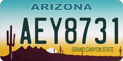 AZ license plate AEY8731