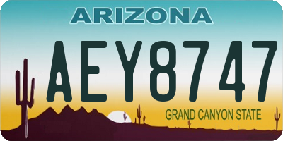 AZ license plate AEY8747