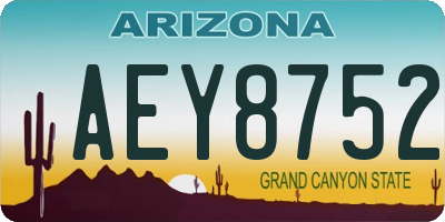 AZ license plate AEY8752