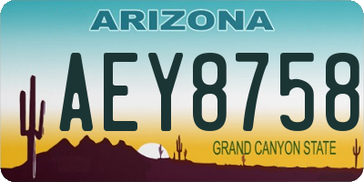 AZ license plate AEY8758