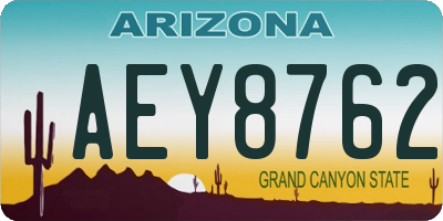 AZ license plate AEY8762