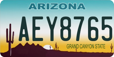 AZ license plate AEY8765