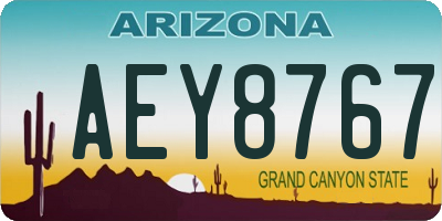 AZ license plate AEY8767