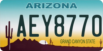 AZ license plate AEY8770