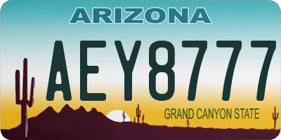 AZ license plate AEY8777