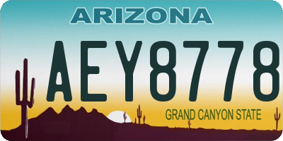 AZ license plate AEY8778