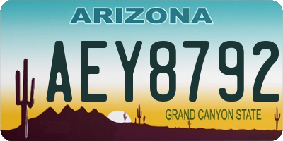 AZ license plate AEY8792