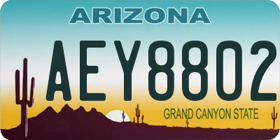 AZ license plate AEY8802