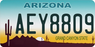 AZ license plate AEY8809